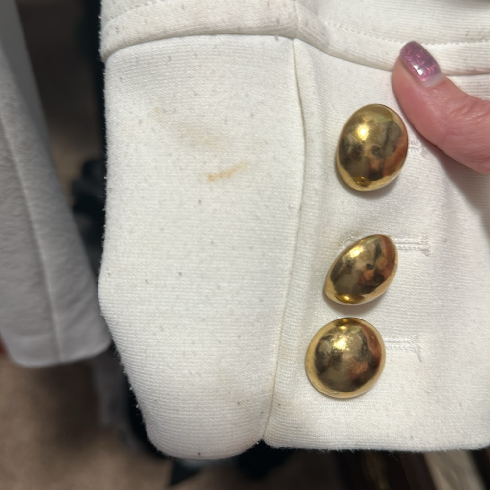 White Women's Jacket with Gold Accents - Picture 5 of 6